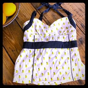 Anthropologie Retro style Embroidered Pear Halter